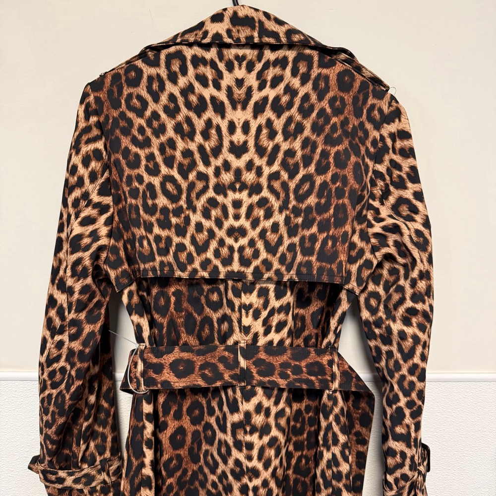 BCBGMAXAZRIA Leopard Trench Coat XS Brown Black New NWT $298 Water resistant - Picture 16 of 16